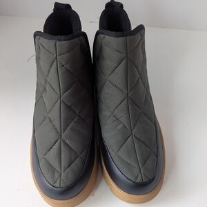 Marc Fisher Quilted Ankle Boots - Green and Black